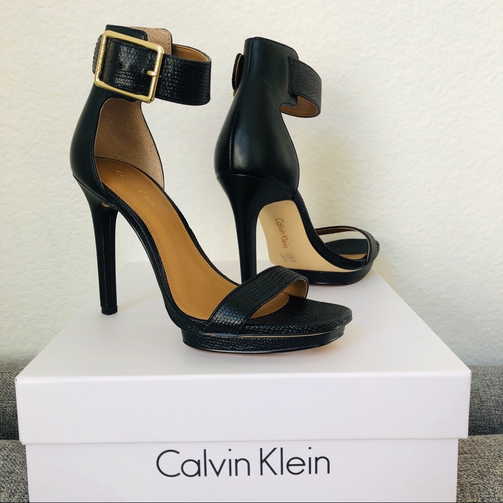 *Brand New* CALVIN KLEIN Black Vable Lizard Heels
